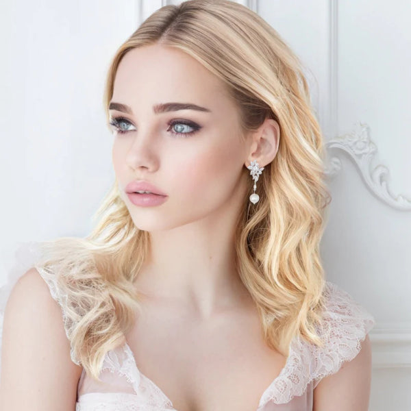 Pearl wedding earrings