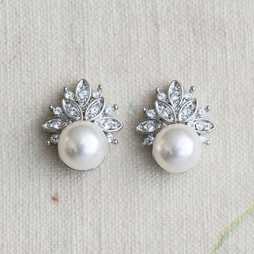 Avery crystal and pearl earrings