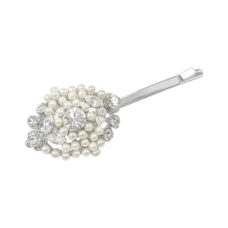 Belle crystal and pearl hair slide
