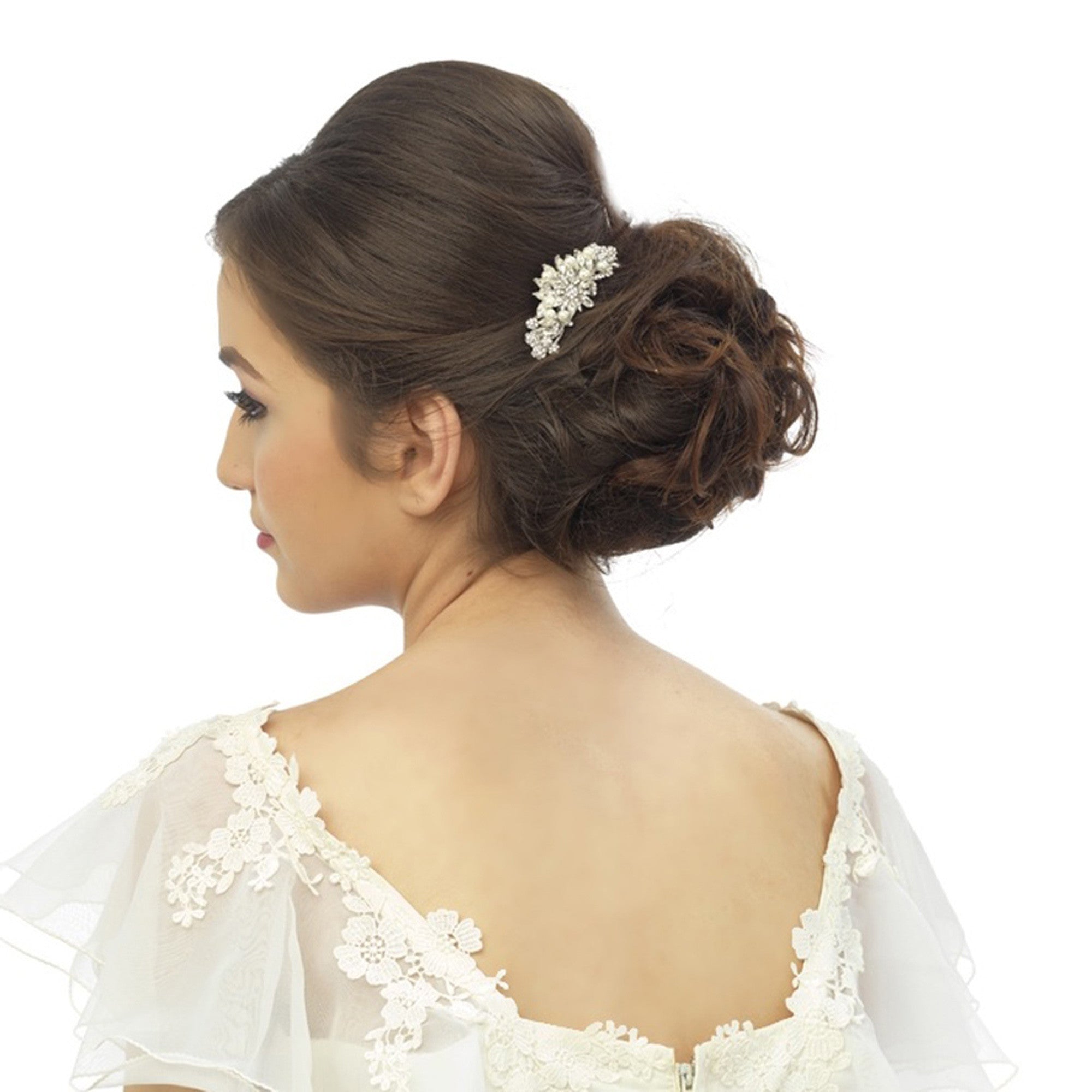 Bette crystal and pearl hair comb