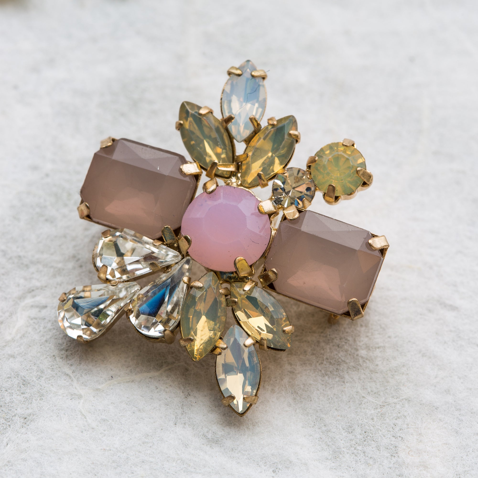 Binny blue crystal Deco brooch