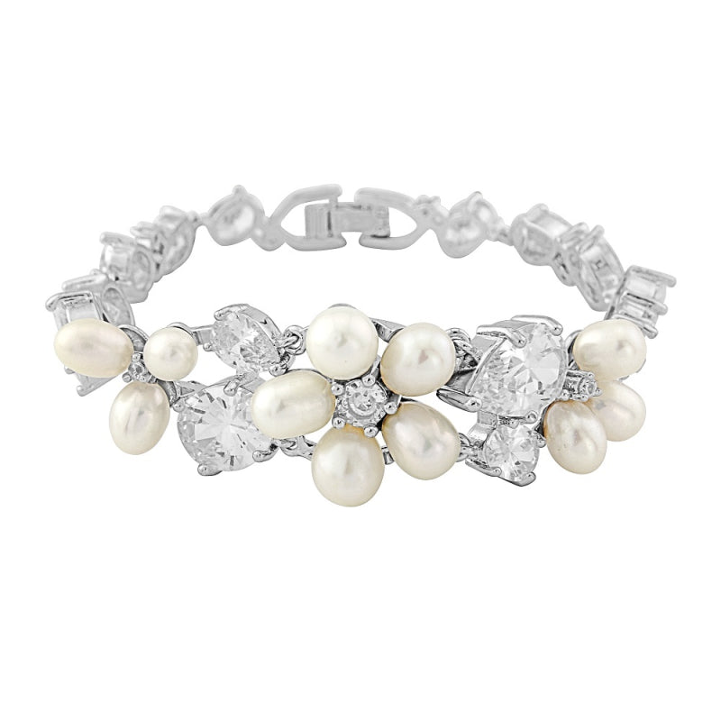 Cosima pearl and crystal bracelet