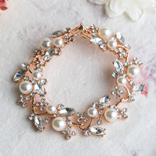 Estelle crystal and rose gold bracelet