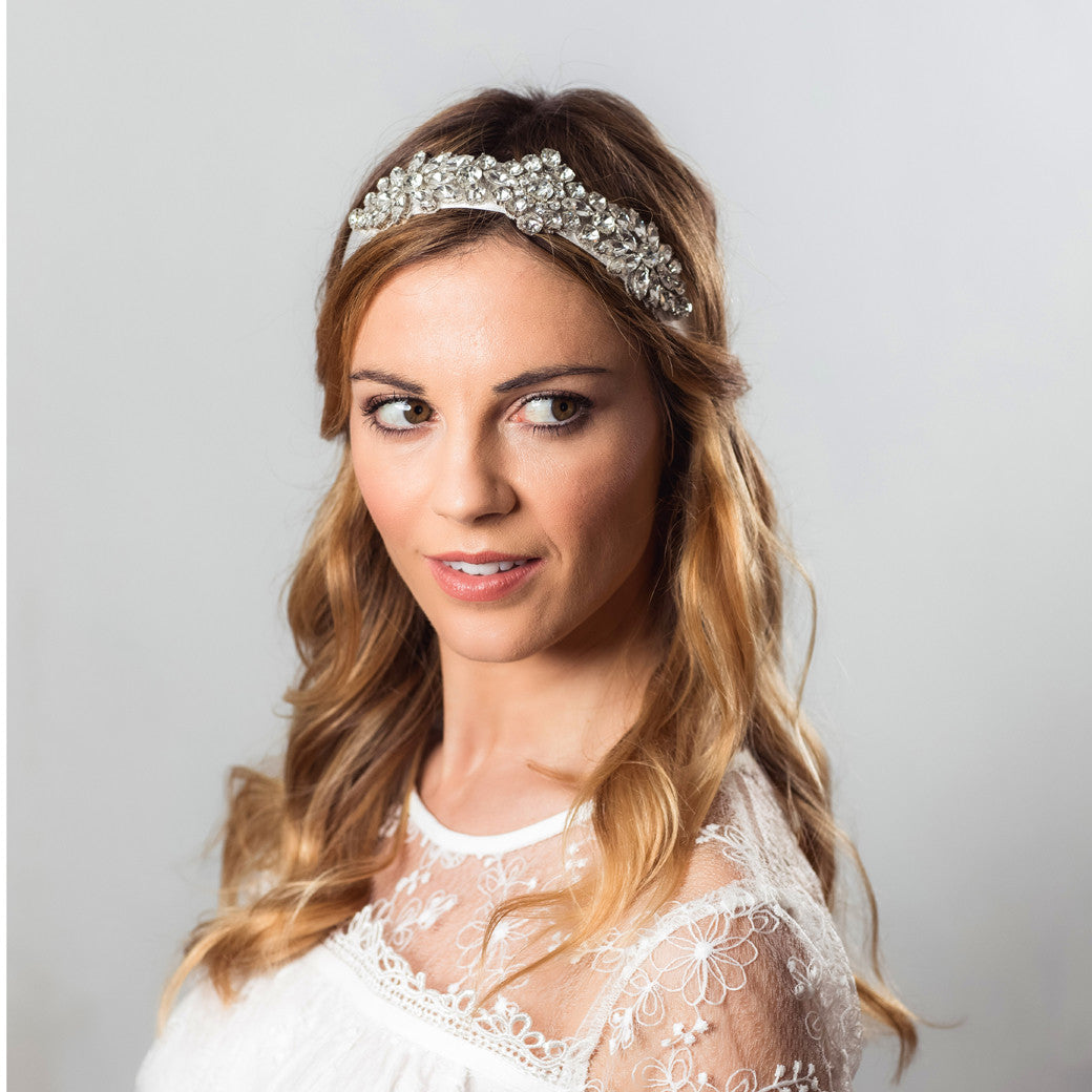 Ezra silk and crystal hairband