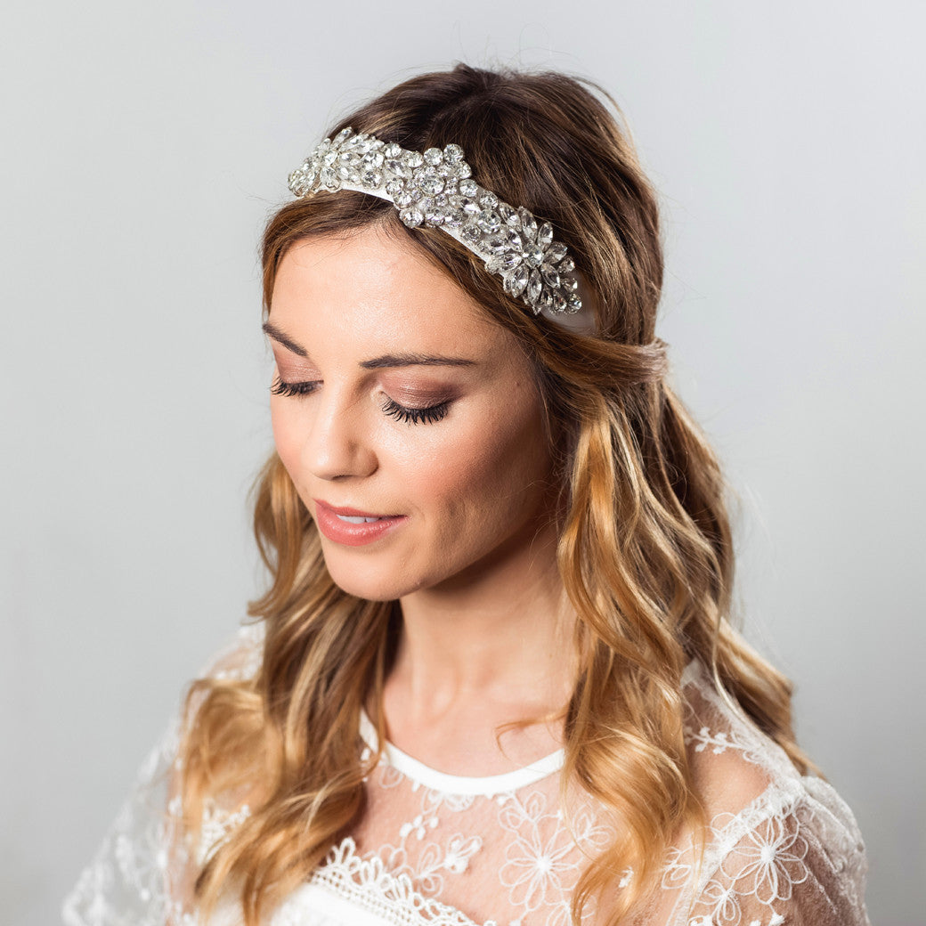 Ezra silk and crystal hairband