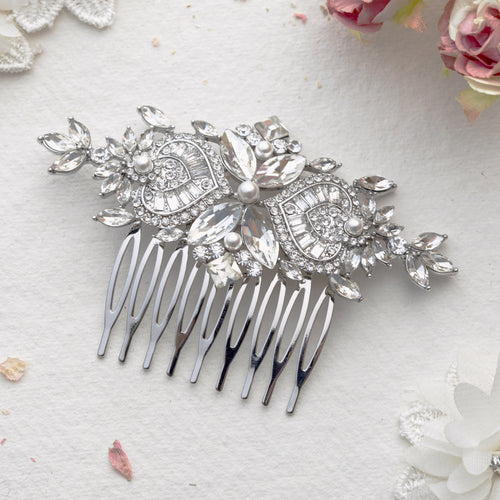 Fiorella crystal hair comb