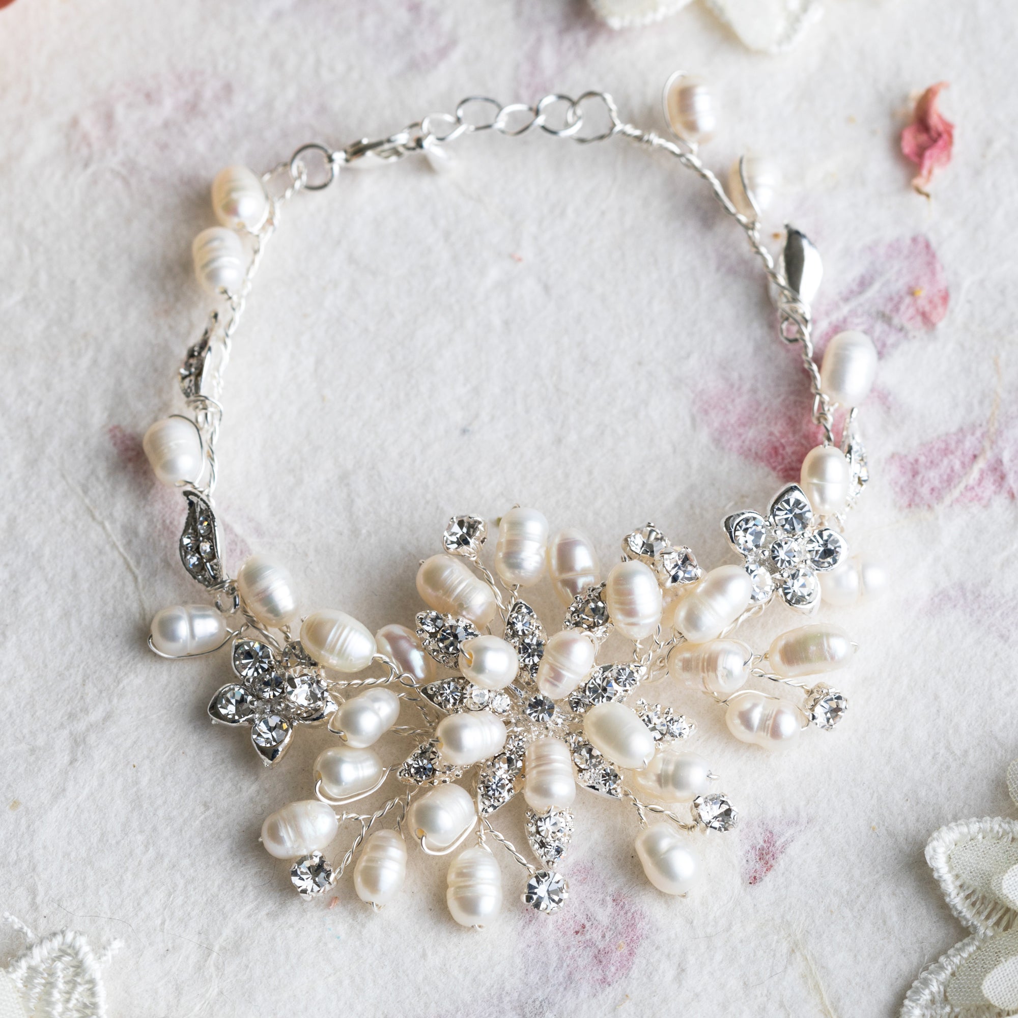 Gretchen silver and pearl bracelet