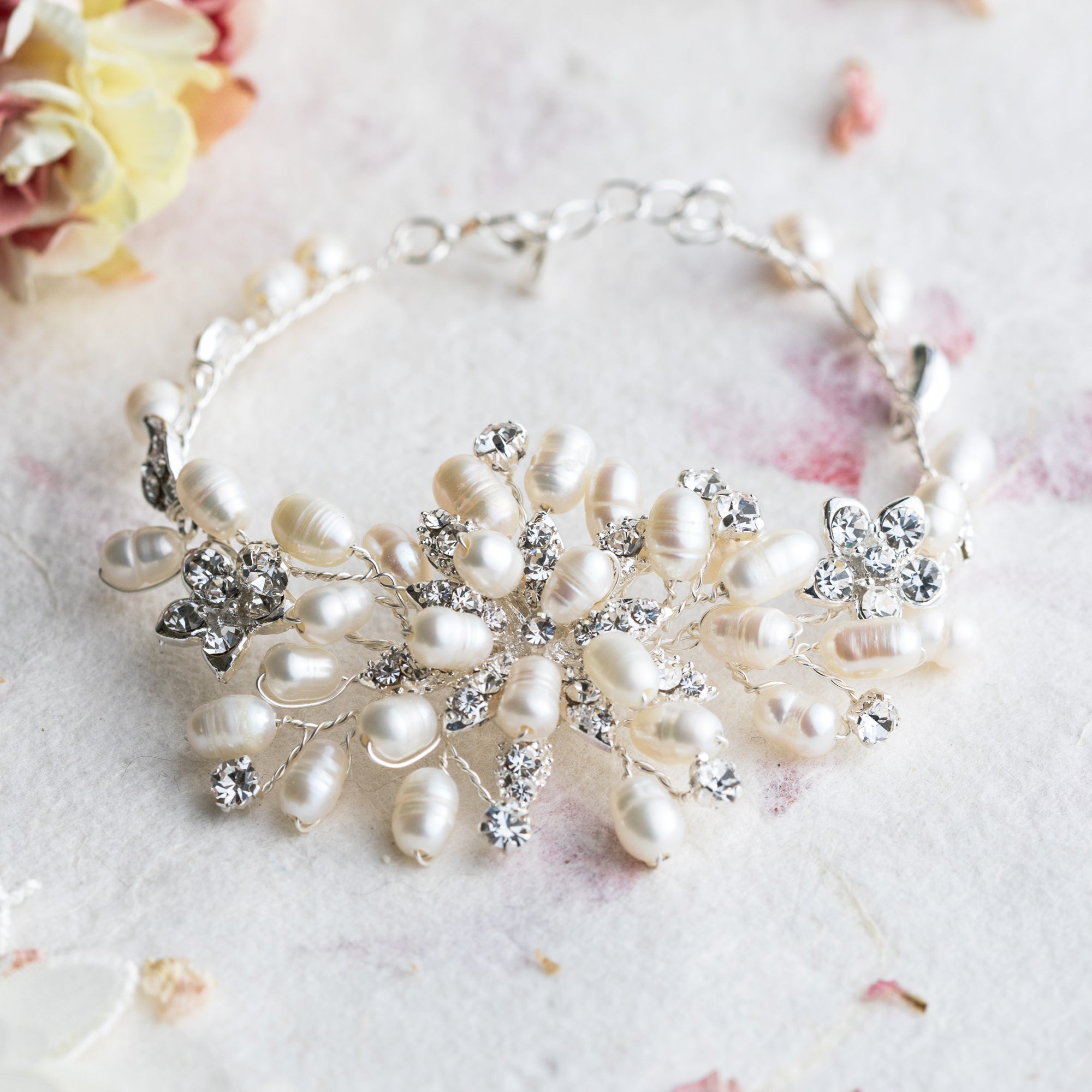 Gretchen silver and pearl bracelet