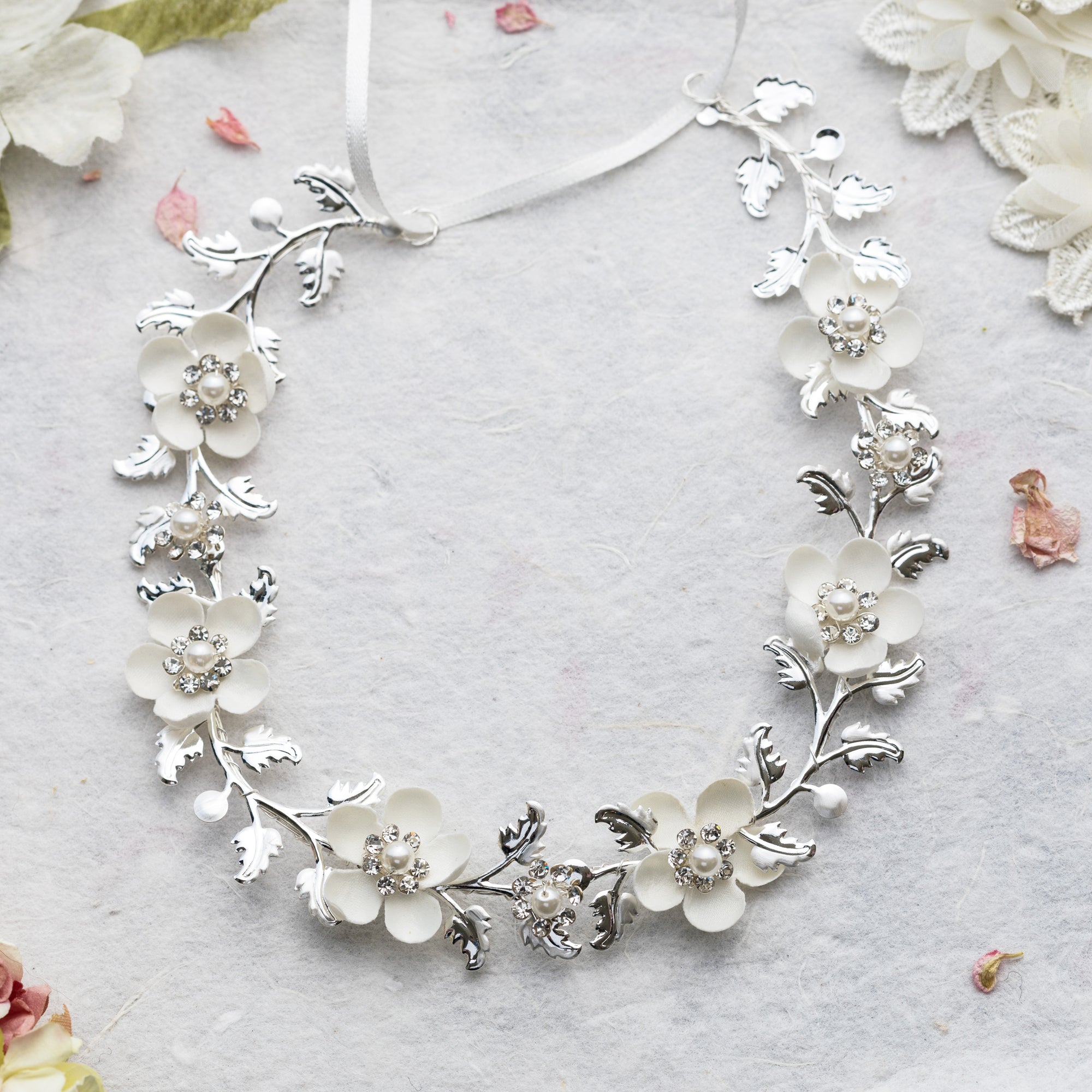 Harper crystal and silver hairvine