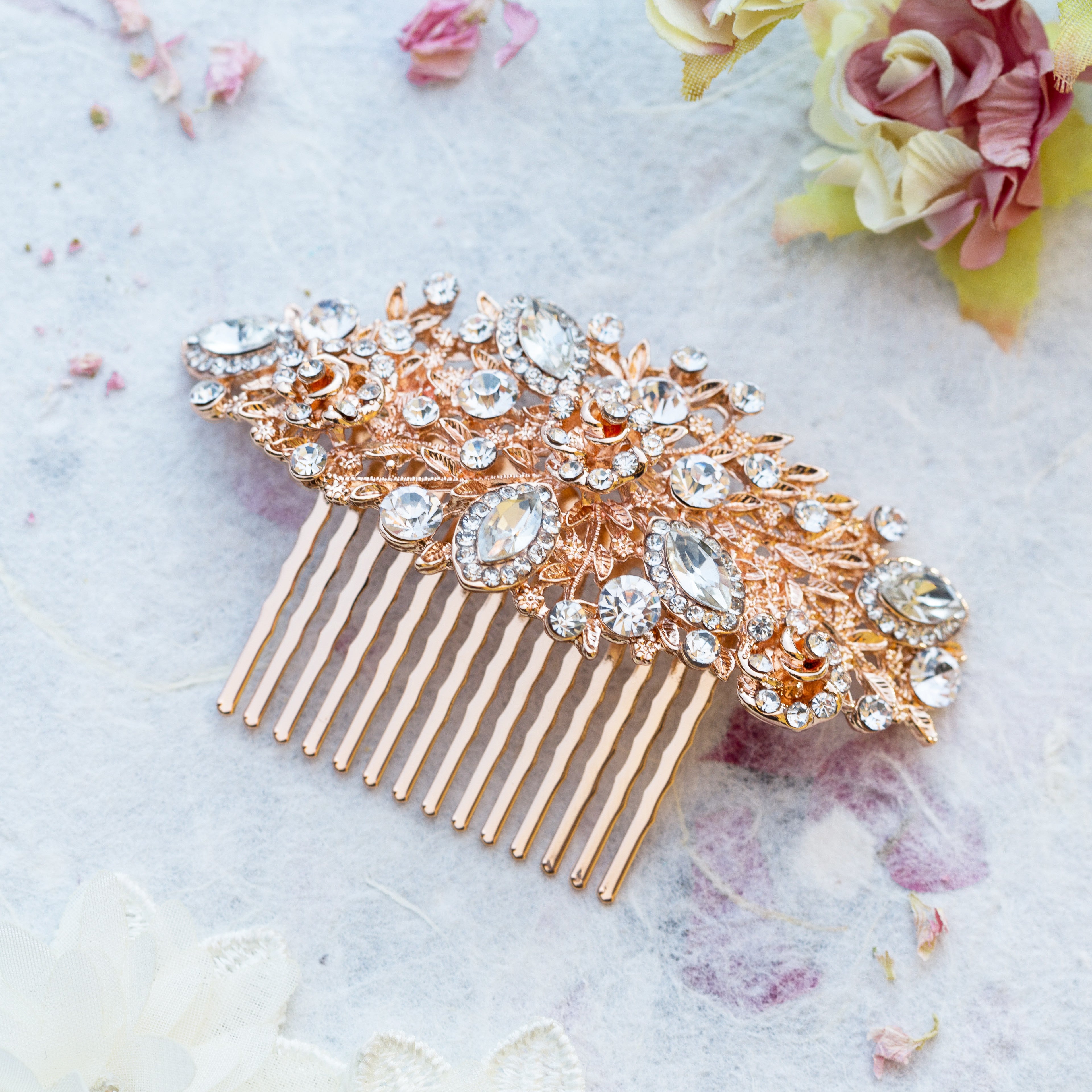 Henrietta rose gold hair comb