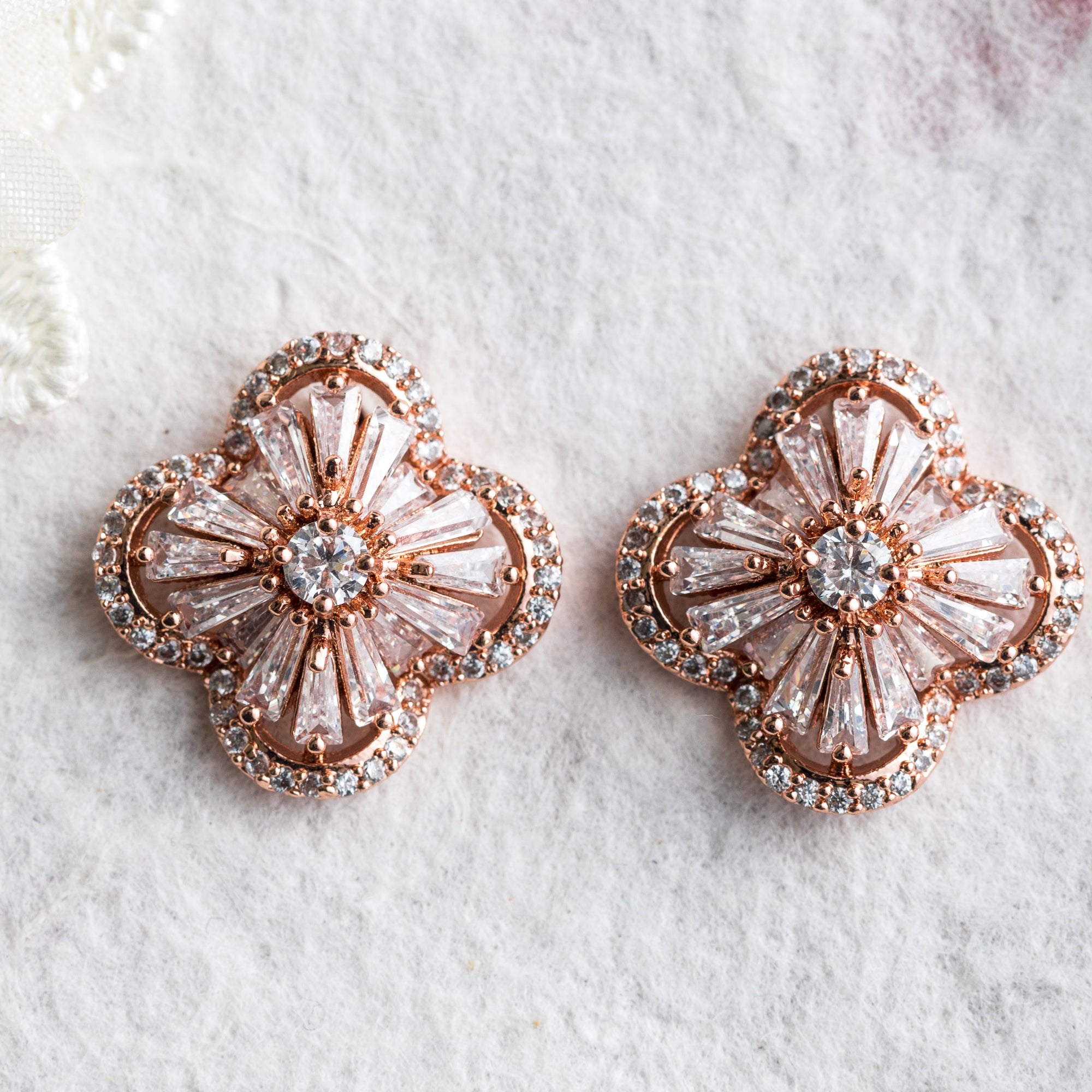Hina gold crystal stud earrings