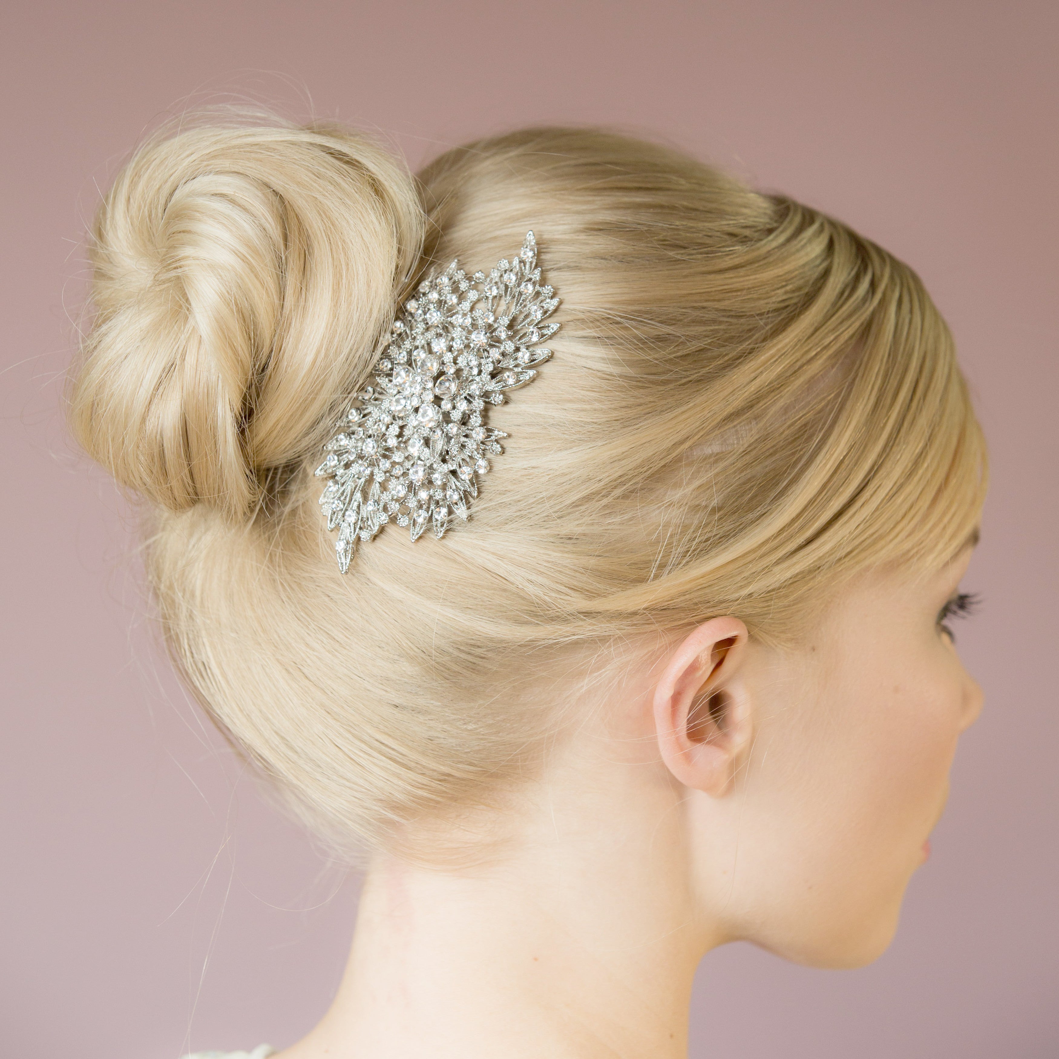 Jennifer crystal silver hair comb