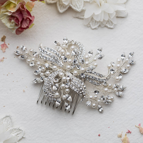 Kajsa silver hair comb