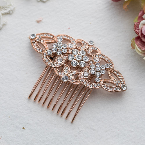 Larina rose gold hair comb