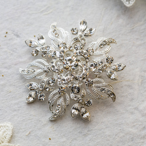 Lyra crystal brooch