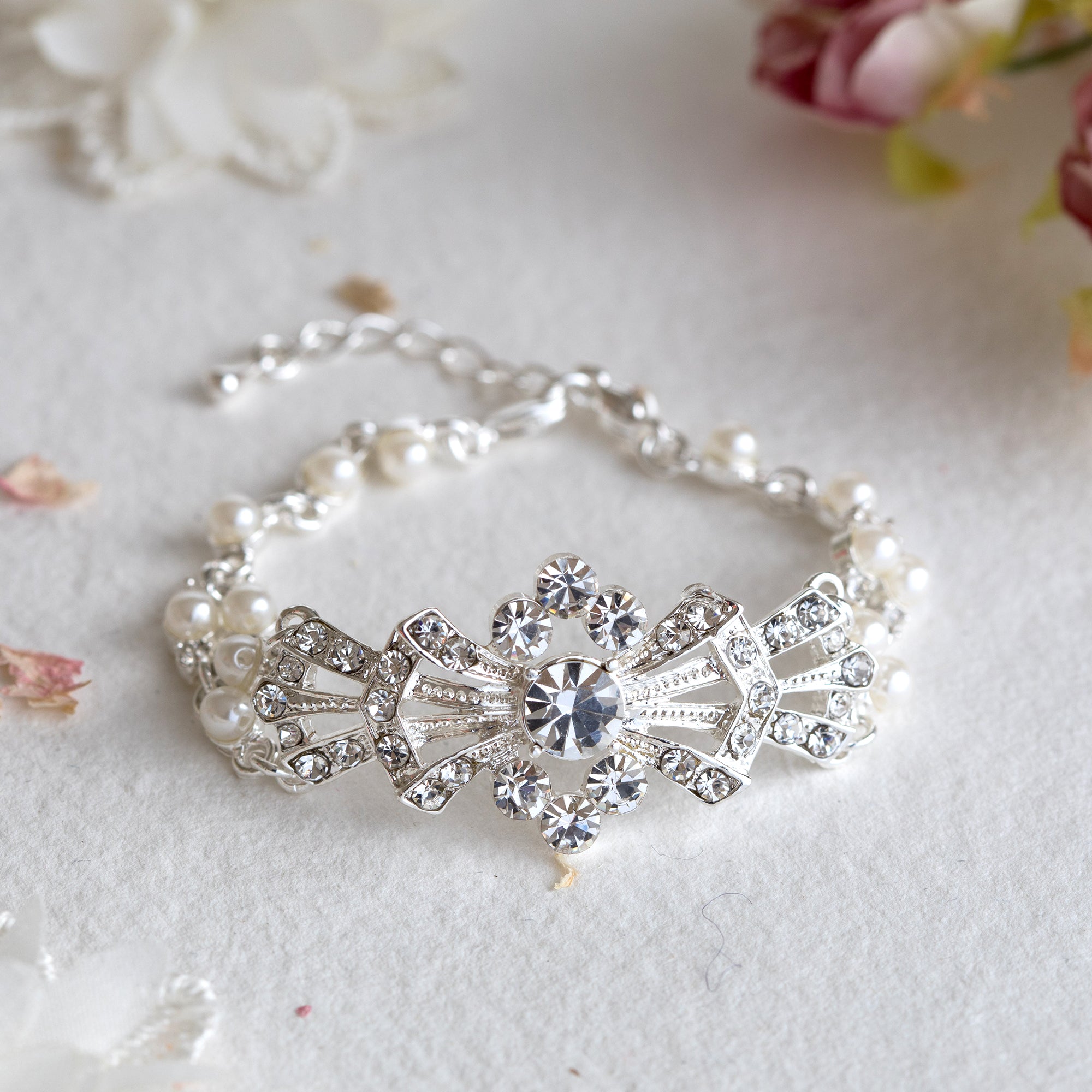 Marie crystal and pearl bracelet