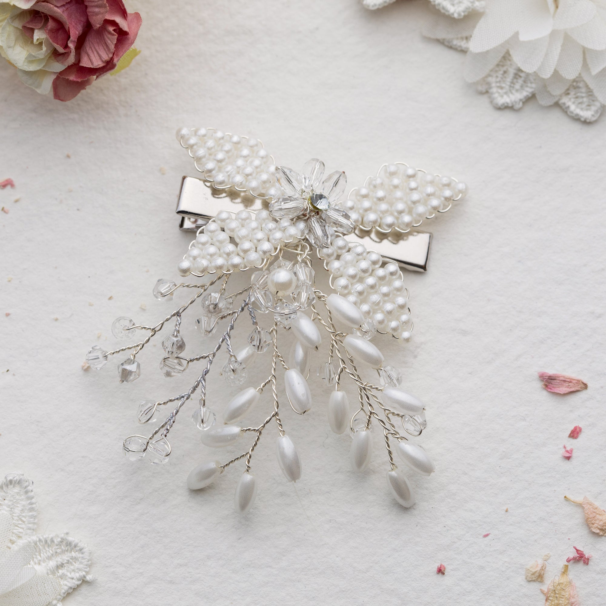 Nikoline crystal silver hair clip