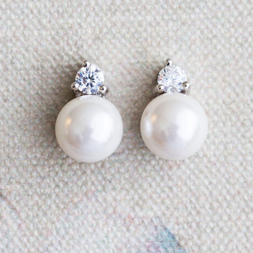 Rhona pearl and crystal earrings