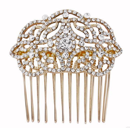 Petra crystal gold hair comb