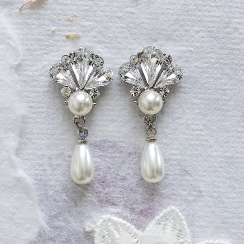 Shiloh crystal and pearl earrings