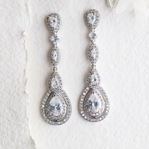 Sinead crystal silver statement earrings