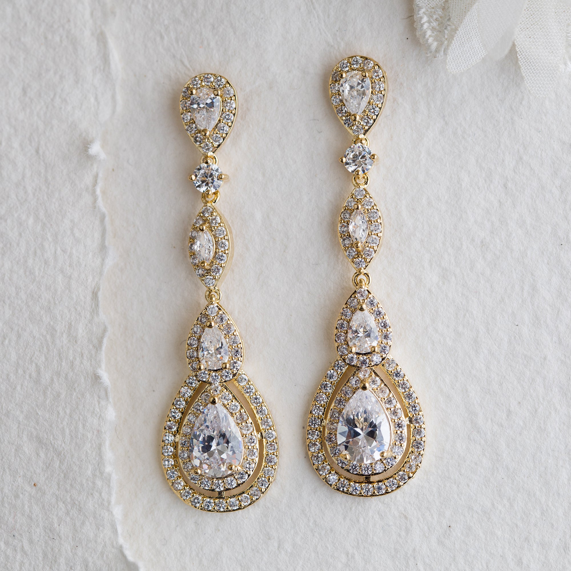 Sinead crystal gold statement earrings