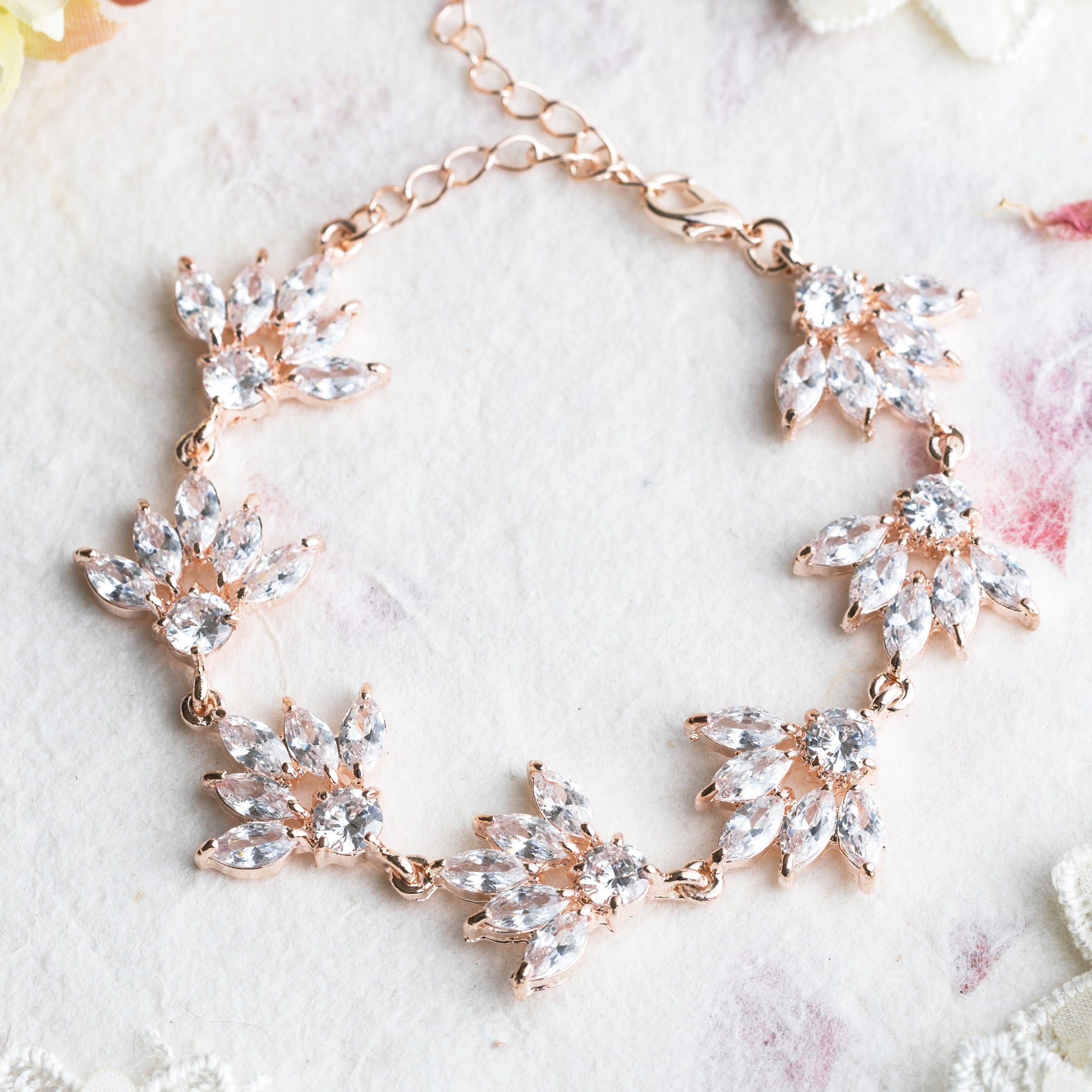 Stephanie crystal and rose gold bracelet