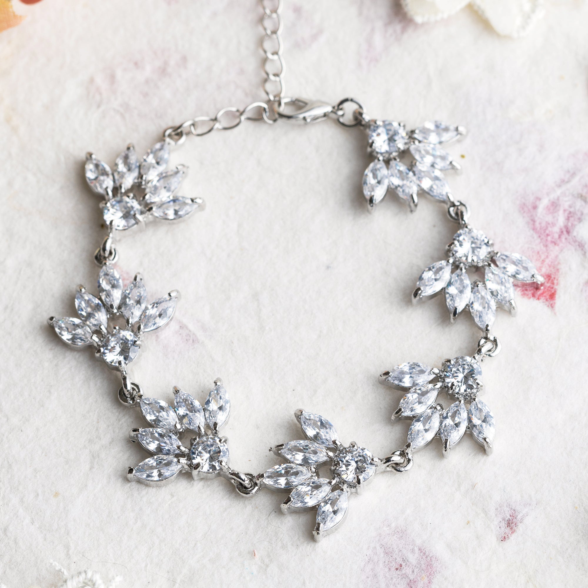 Stephanie crystal and silver bracelet