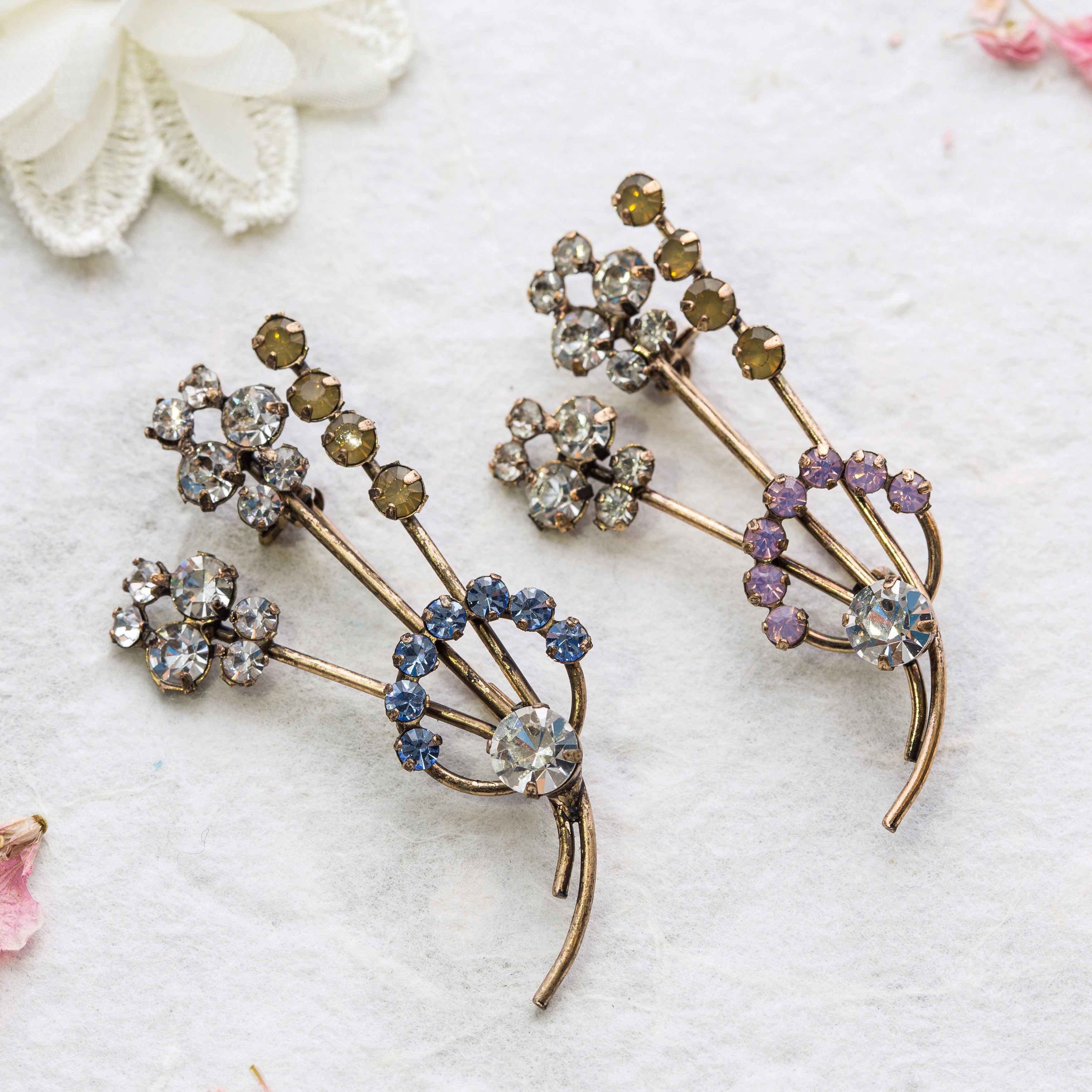 Rachel blue crystal brooch