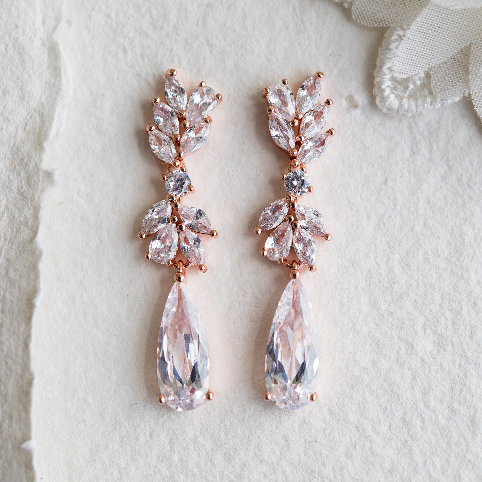 Valencia crystal rose gold statement earrings