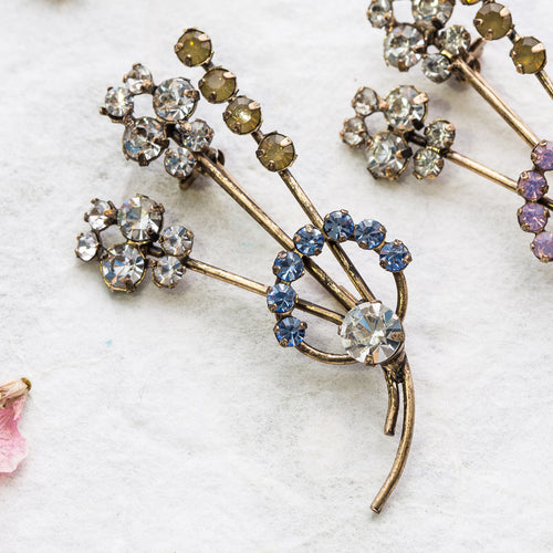 Rachel blue crystal brooch