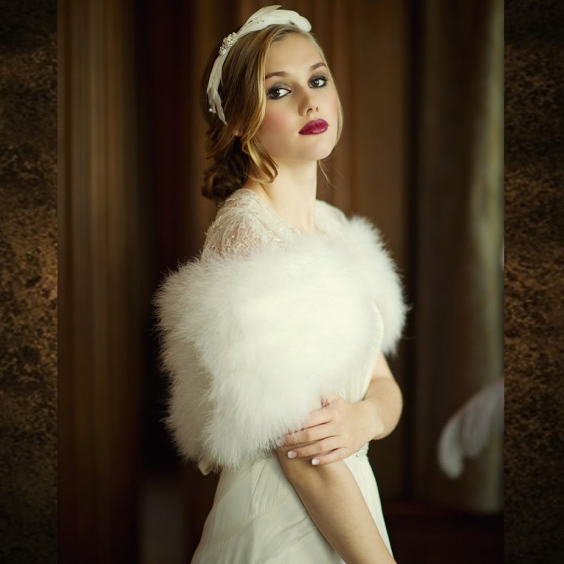 Ivory marabou feather stole