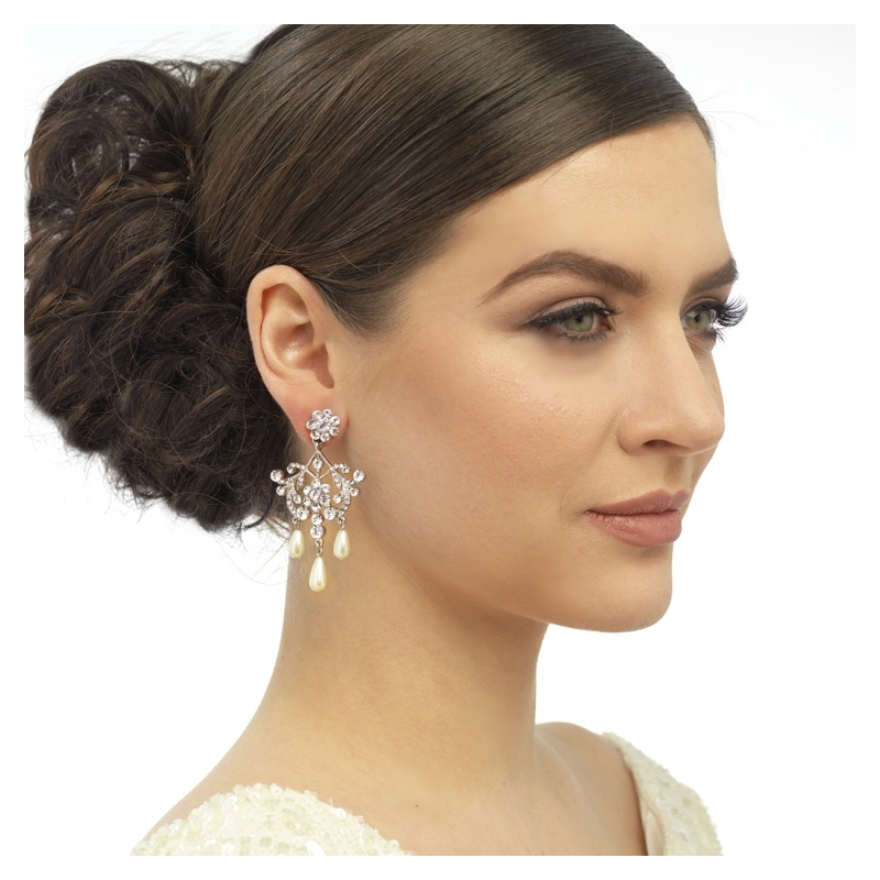 Andrea crystal and pearl earrings
