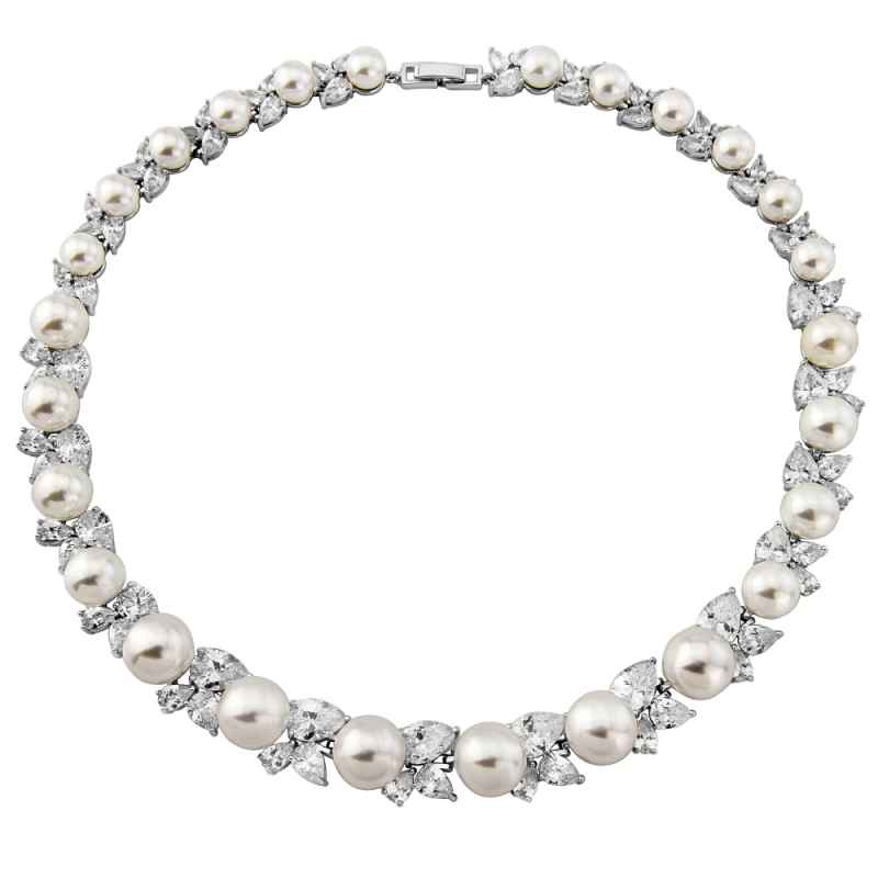 Paulina pearl and crystal bracelet