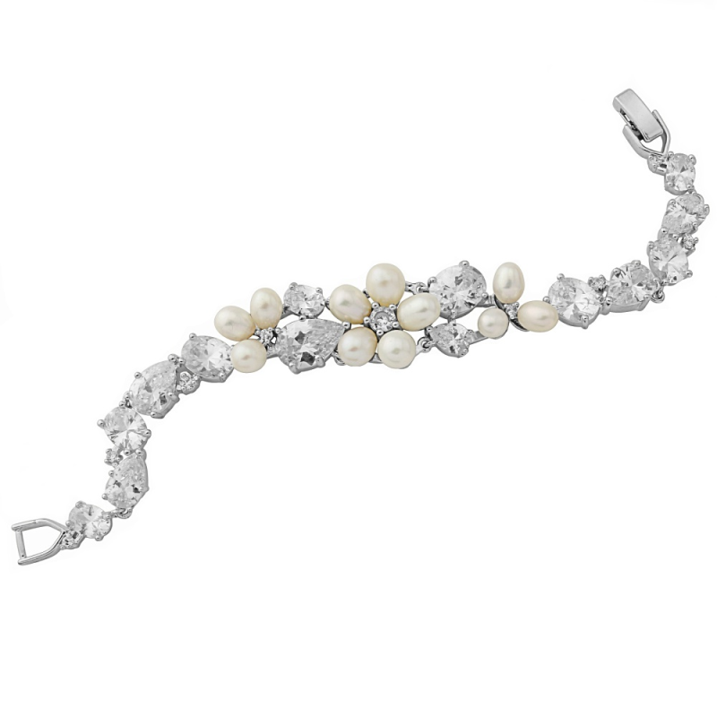 Cosima pearl and crystal bracelet
