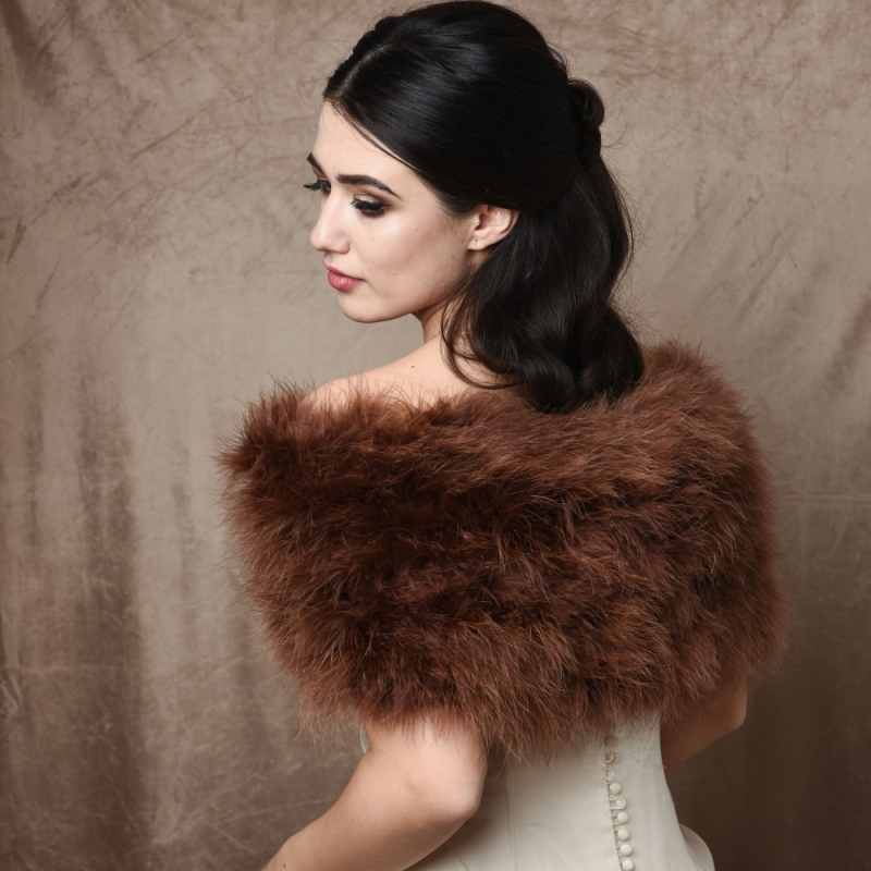 Chocolate marabou feather stole