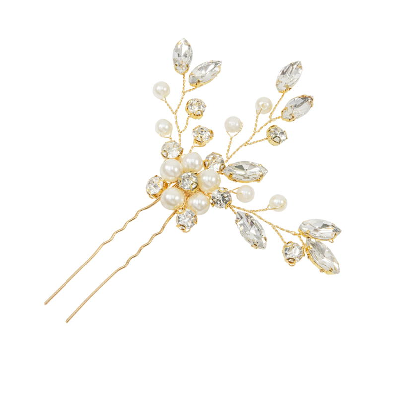 Miley pearl and crystal rose gold hair pin