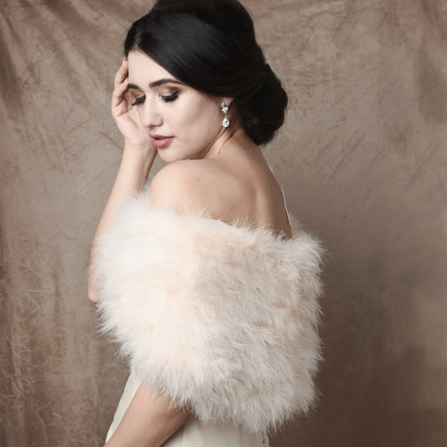 Ivory marabou feather wrap