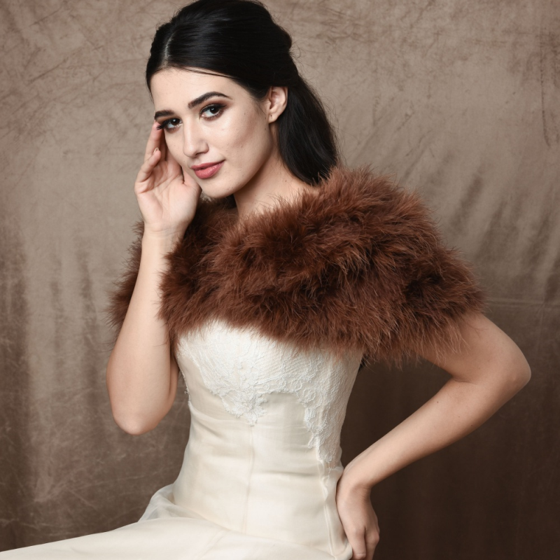 Chocolate marabou feather stole