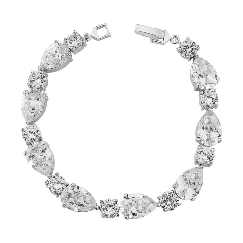 Anna crystal and silver bracelet