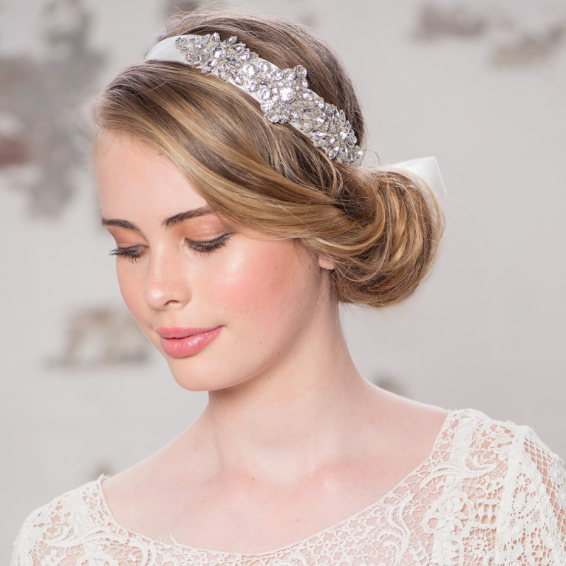 Ezra silk and crystal hairband