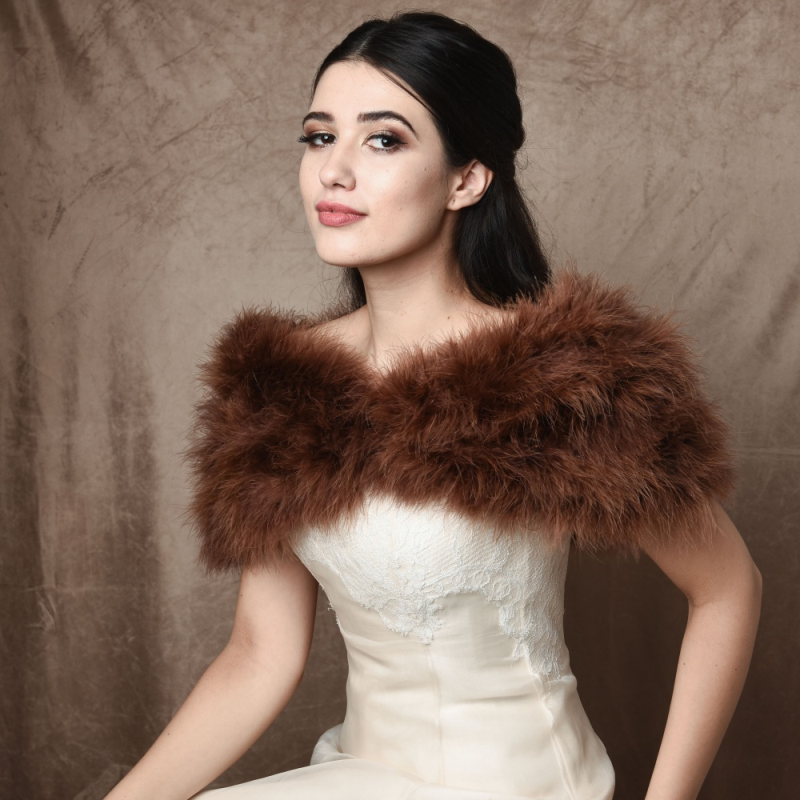 Chocolate marabou feather stole