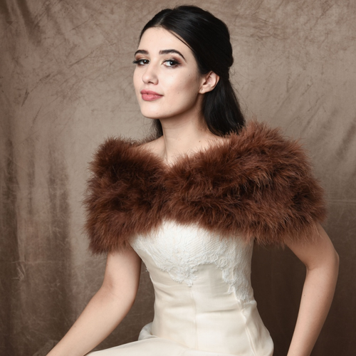 Chocolate marabou feather stole