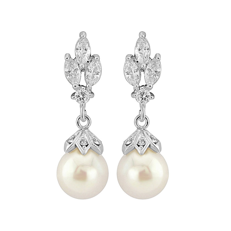 Bettina crystal and pearl earrings