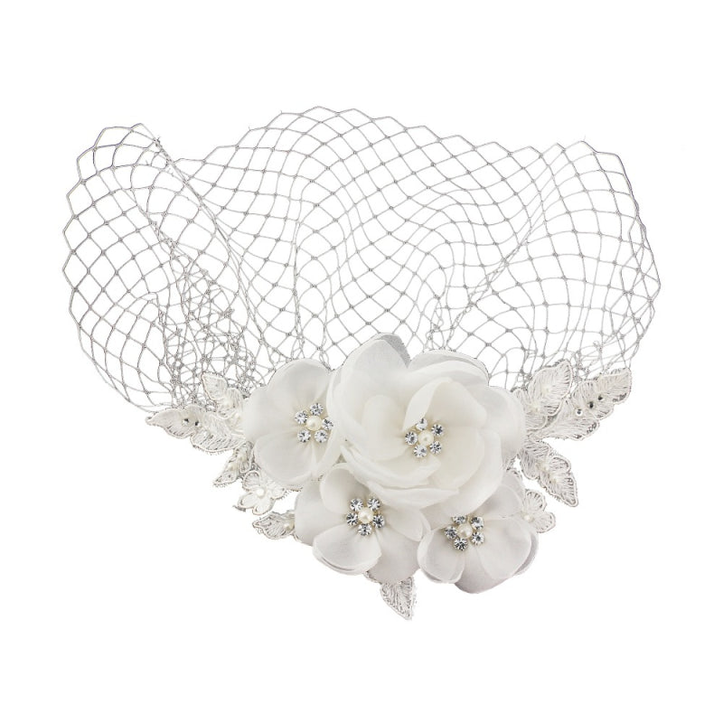 Olivia flower birdcage veil
