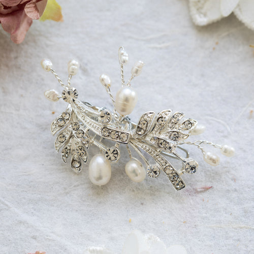 Aurélie silver crystal hair clip