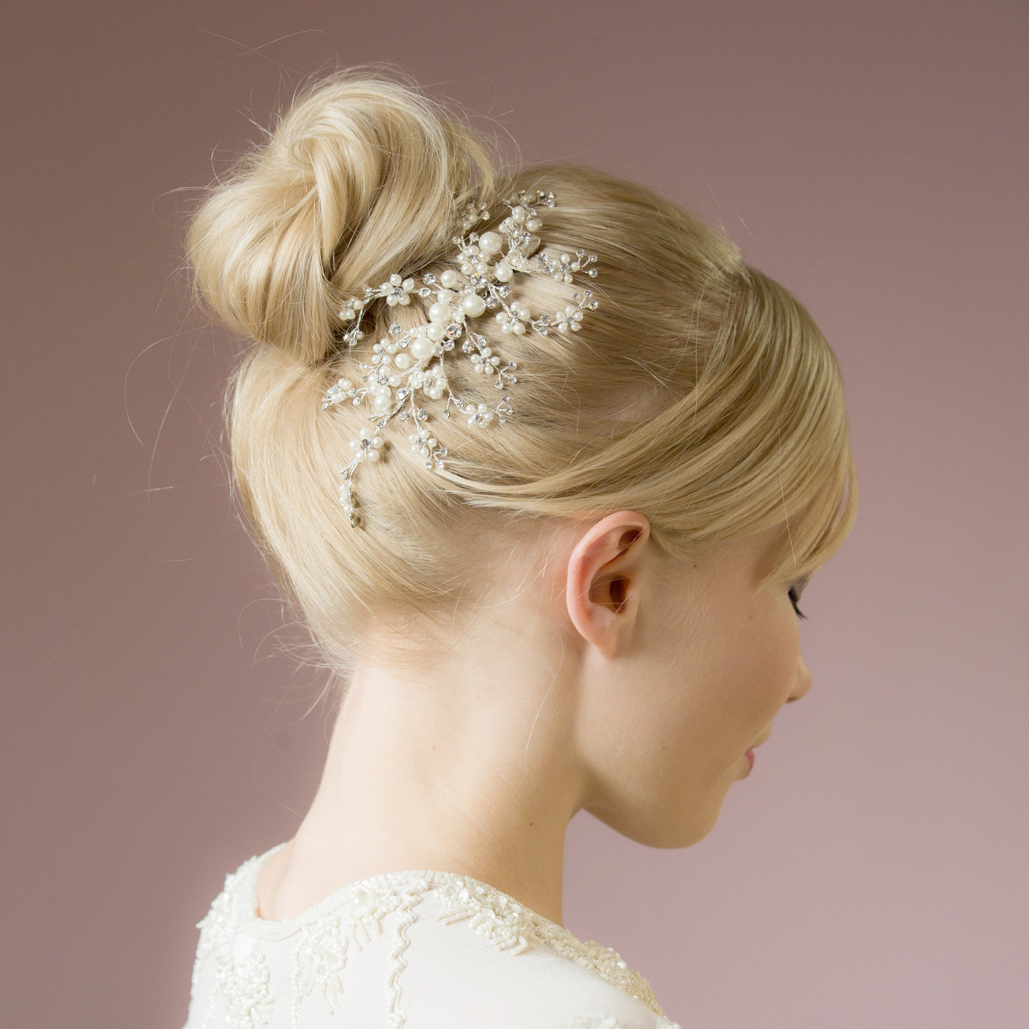 Betsy pearl and crystal hair comb