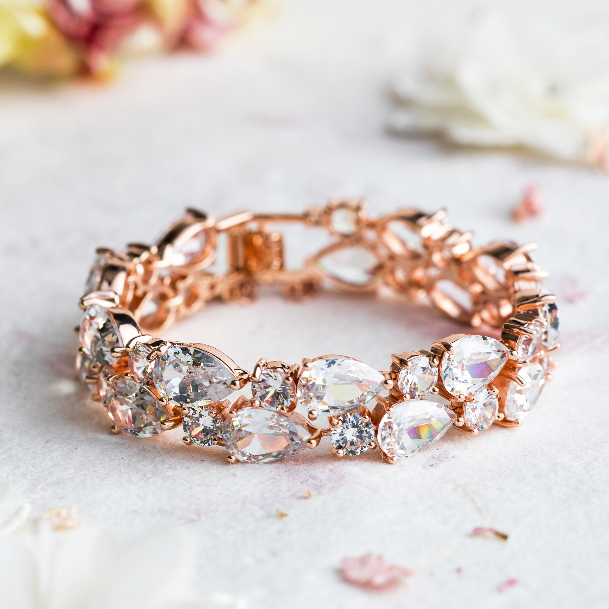 Bonita crystal and rose gold bracelet