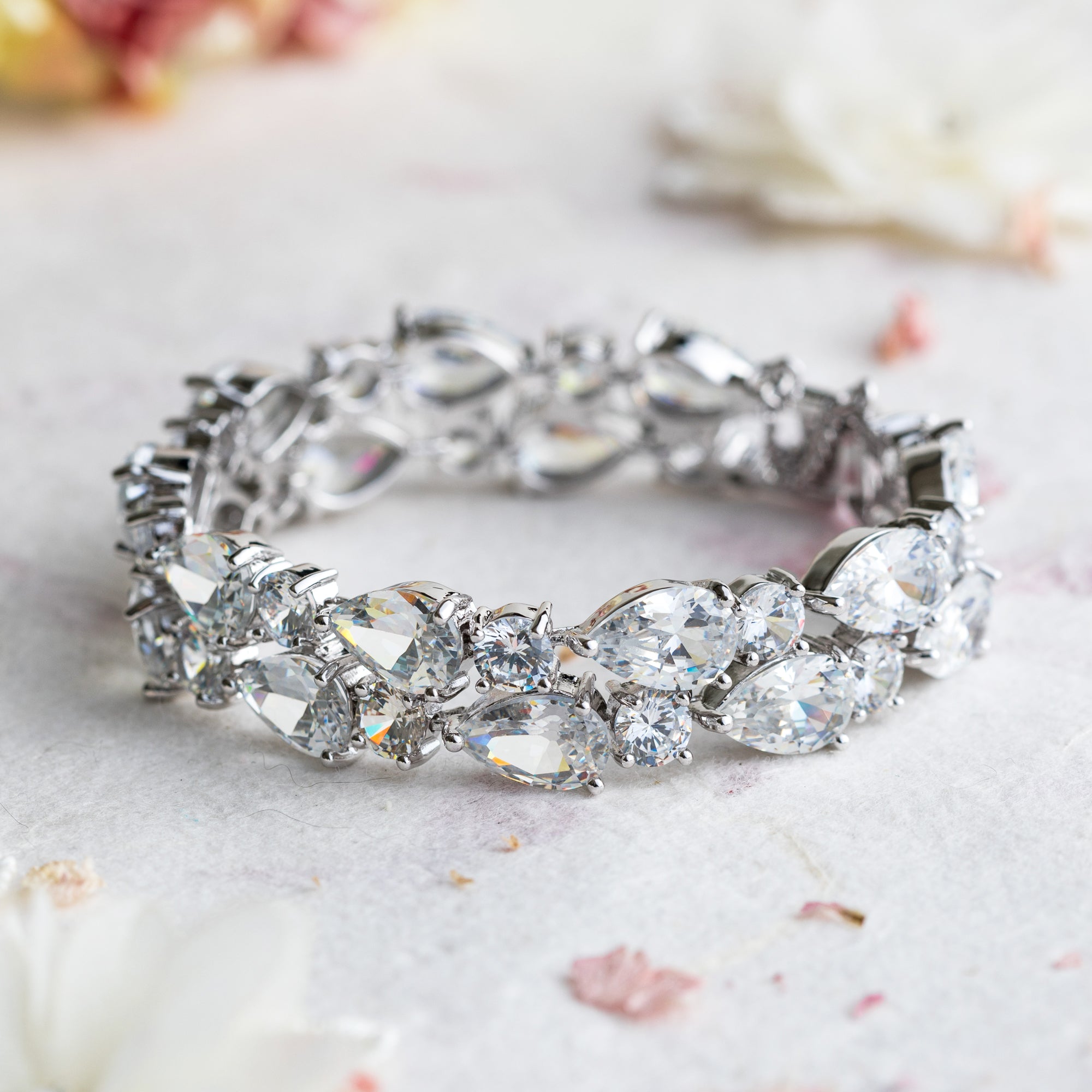 Bonita crystal and silver bracelet