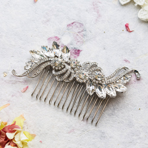 Clare crystal hair comb